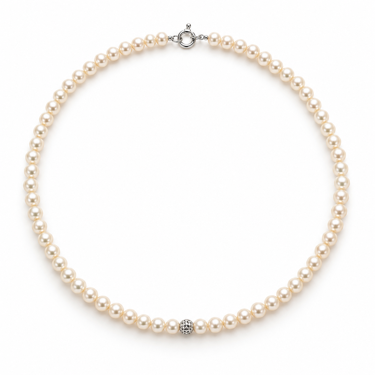 Collana Lucciole in oro bianco 9kt e perle d'acqua dolce