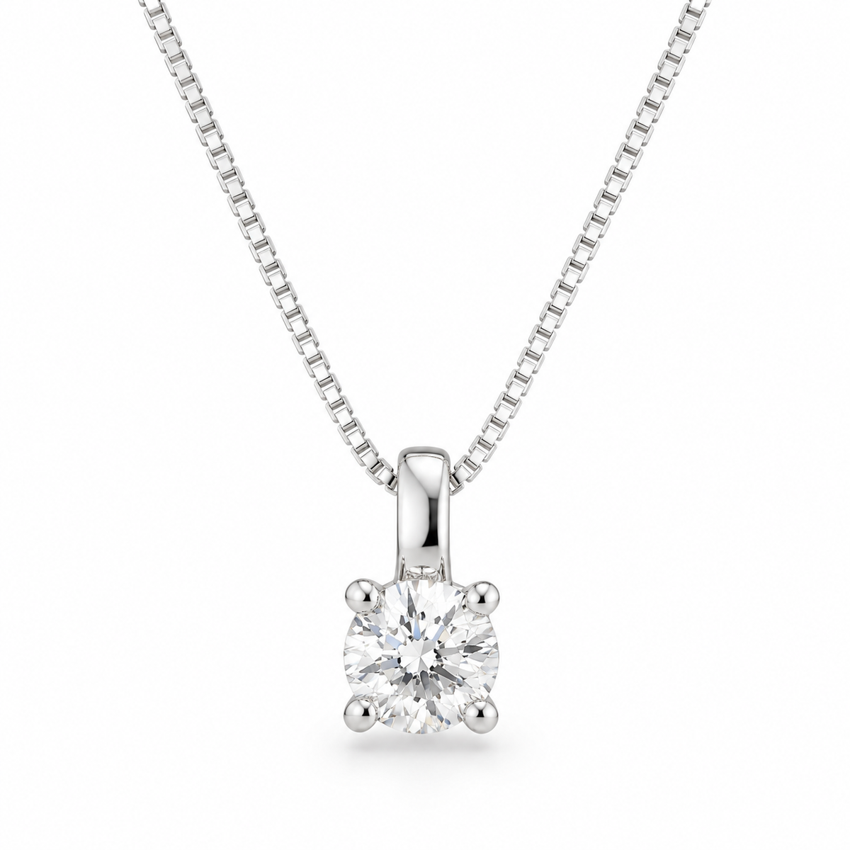 Collana punto luce Lucciole in oro bianco 9kt e diamante 0,05 ct