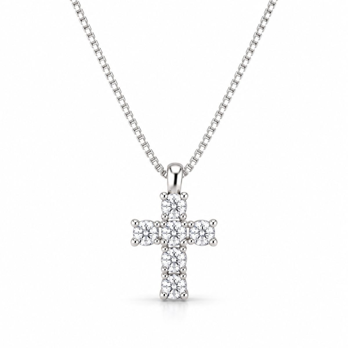 Collana con croce Lucciole in oro 9kt e diamanti