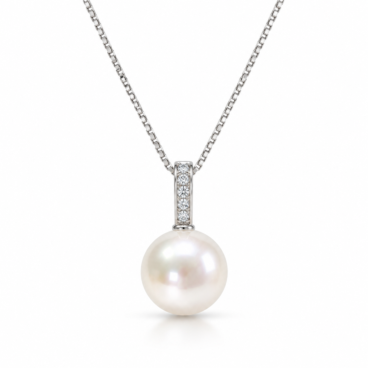 Collana Lucciole in oro 9kt con perla bianca e diamanti