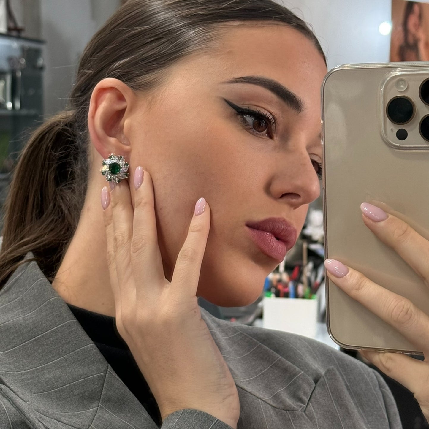 ORECCHINI GODNESS GREEN