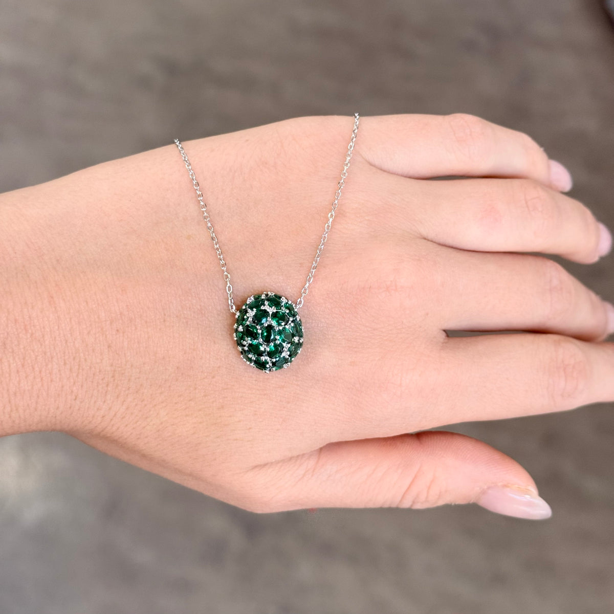 Collana Aurora verde in argento 925 e zirconi