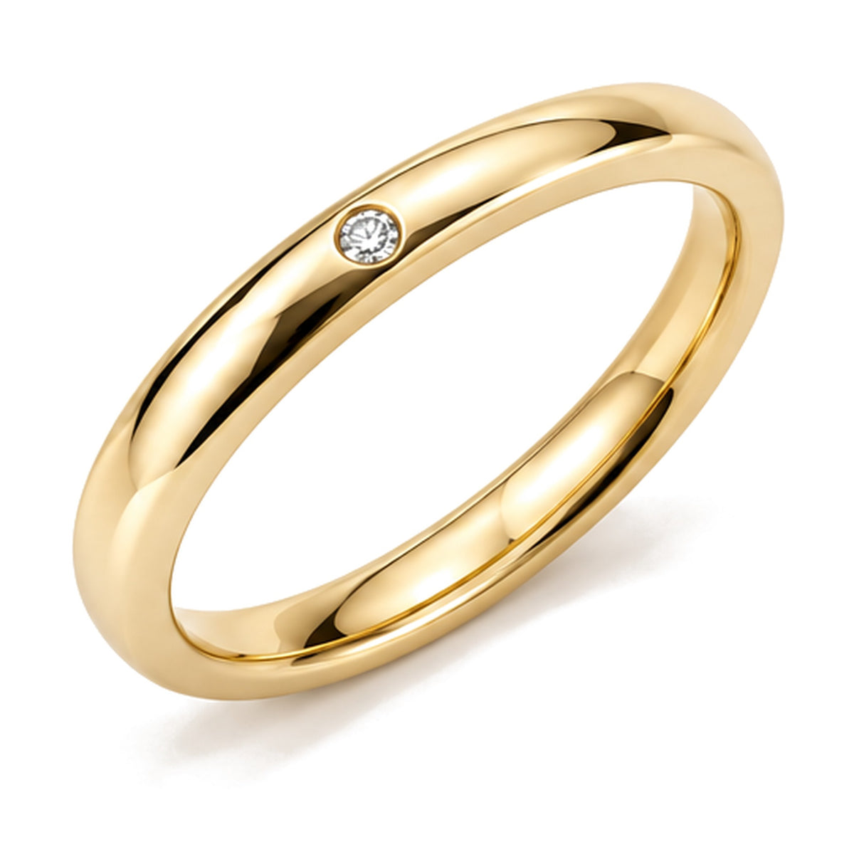 Fede sartoriale comfort in oro giallo con diamante - Gioielleria Baiardi