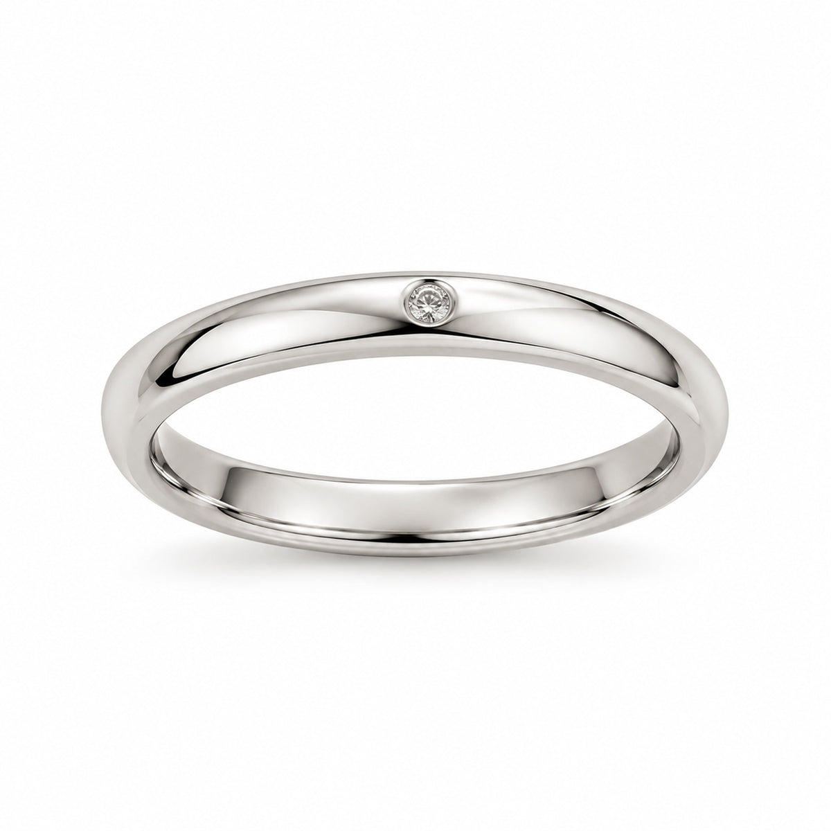 Fede in platino con diamante naturale 0,02 ct - Gioielleria Baiardi