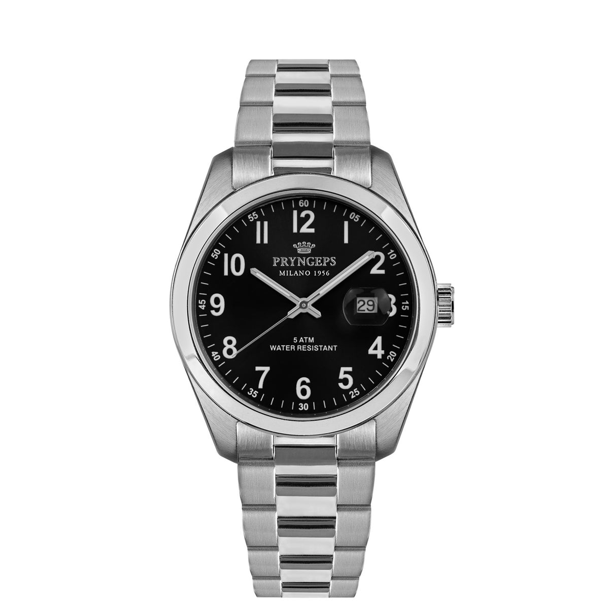 Orologio Pryngeps Classic uomo acciaio nero A1034/1