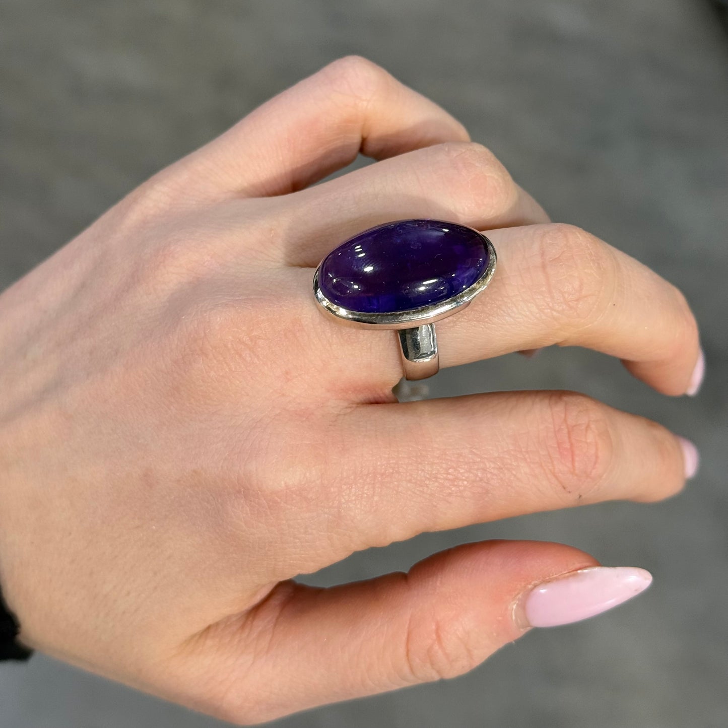 Anello Argento e Ametista Naturale