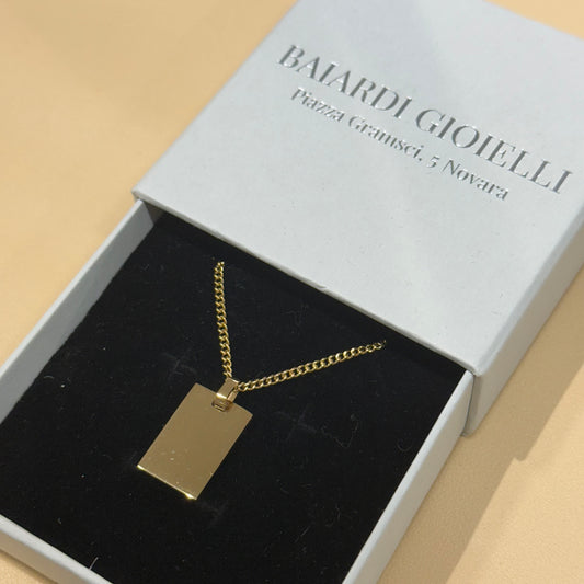 Ciondolo piastrina Gold PERSONALIZZABILE
