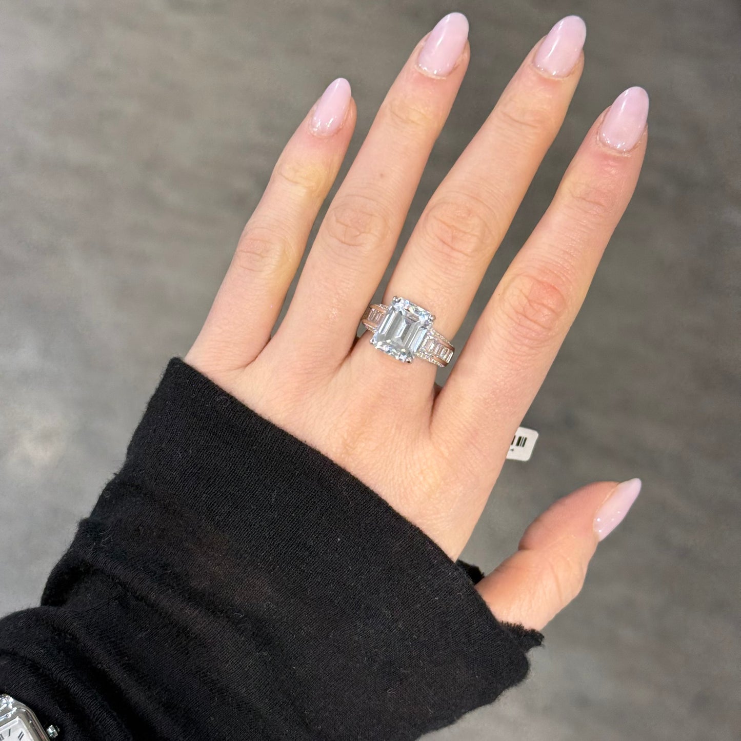 Solitario taglio smeraldo