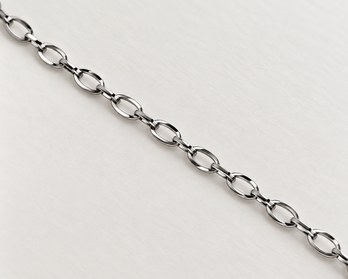Bracciale saldato Ovale Big – Acciaio Silver