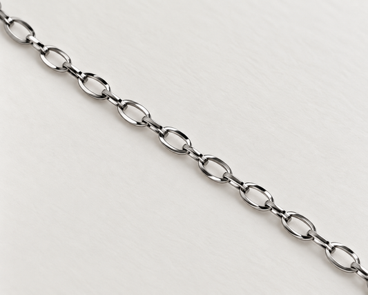 Cavigliera saldata Ovale Big – Acciaio Silver