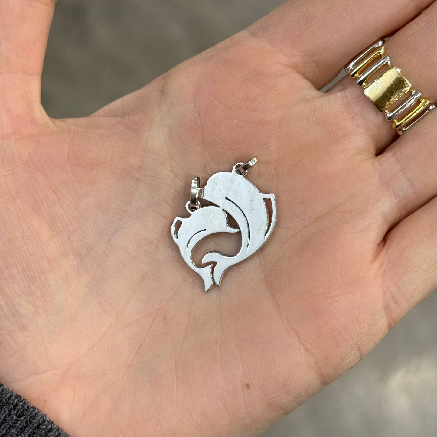 CIONDOLO DELFINI AMORE DA SPEZZARE personalizzabile