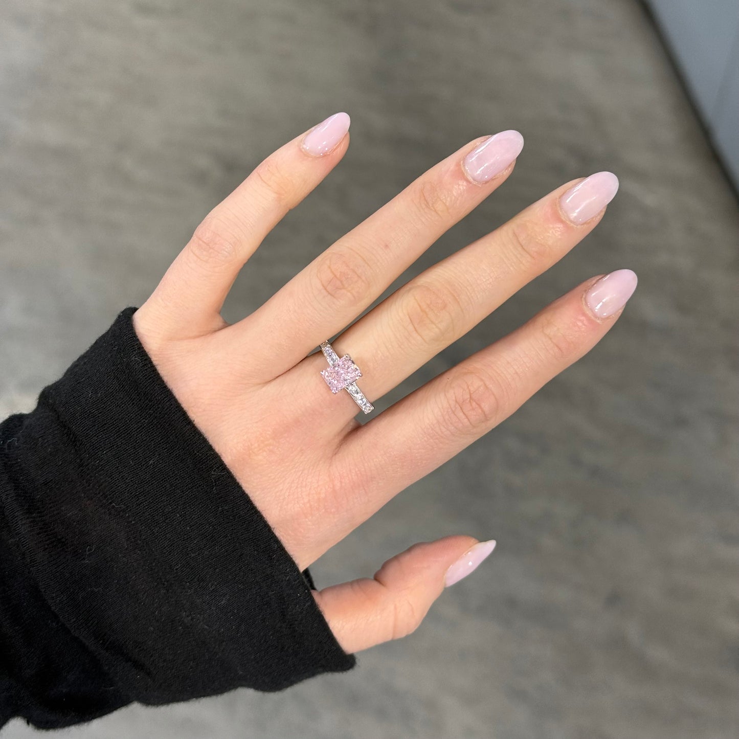 Anello taglio Smeraldo Pink