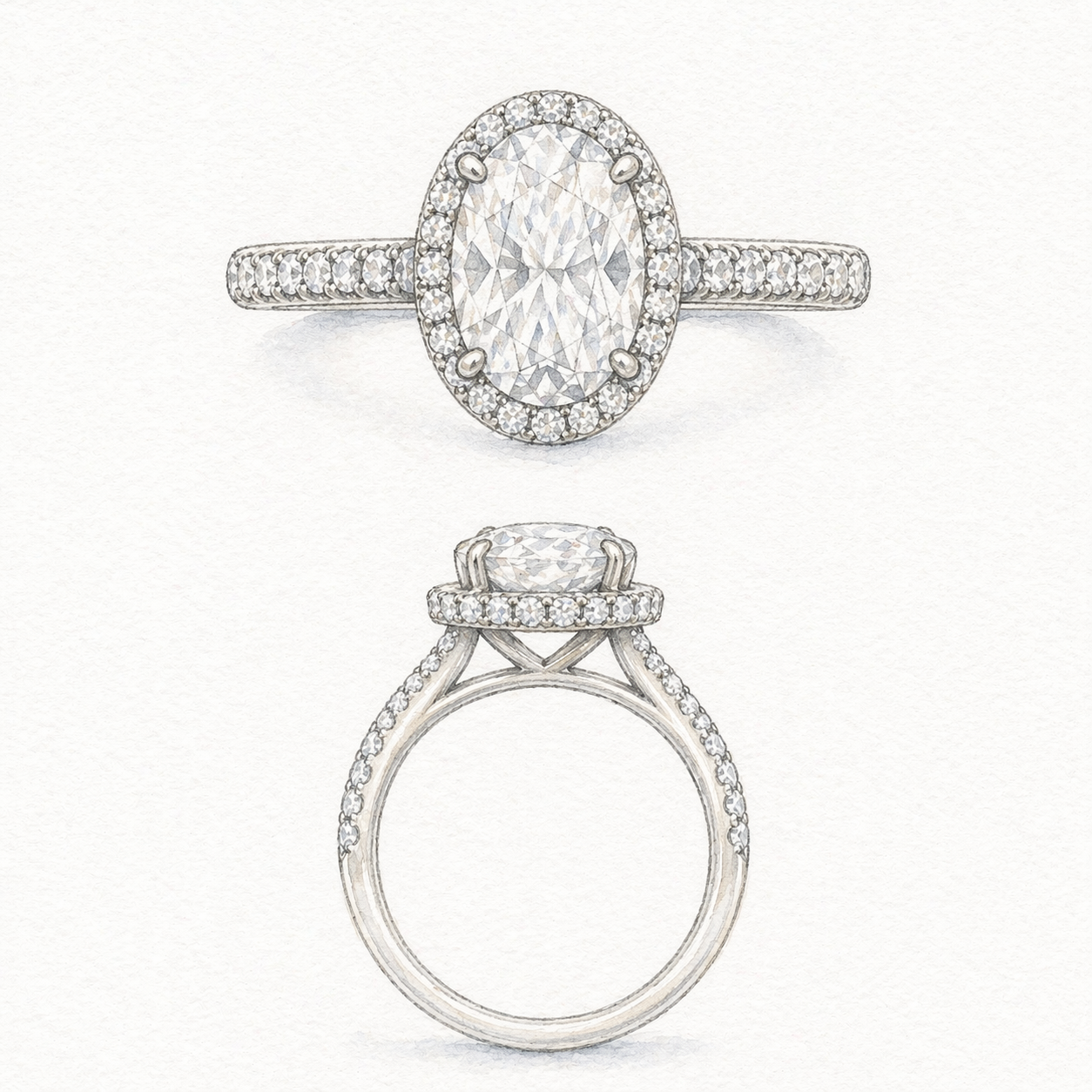 Anello Mia - Solitario con Diamante Oval Cut