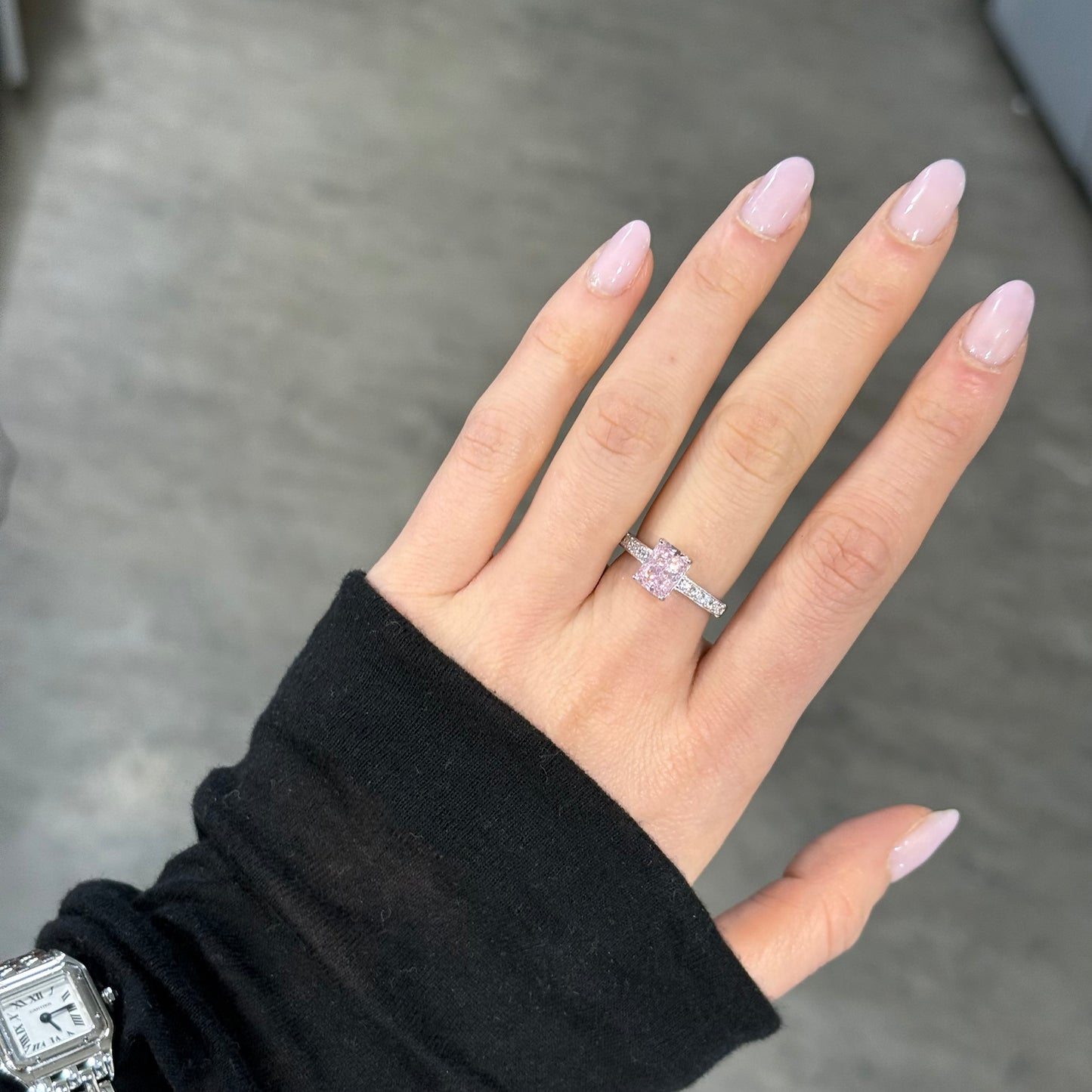 Anello taglio Smeraldo Pink