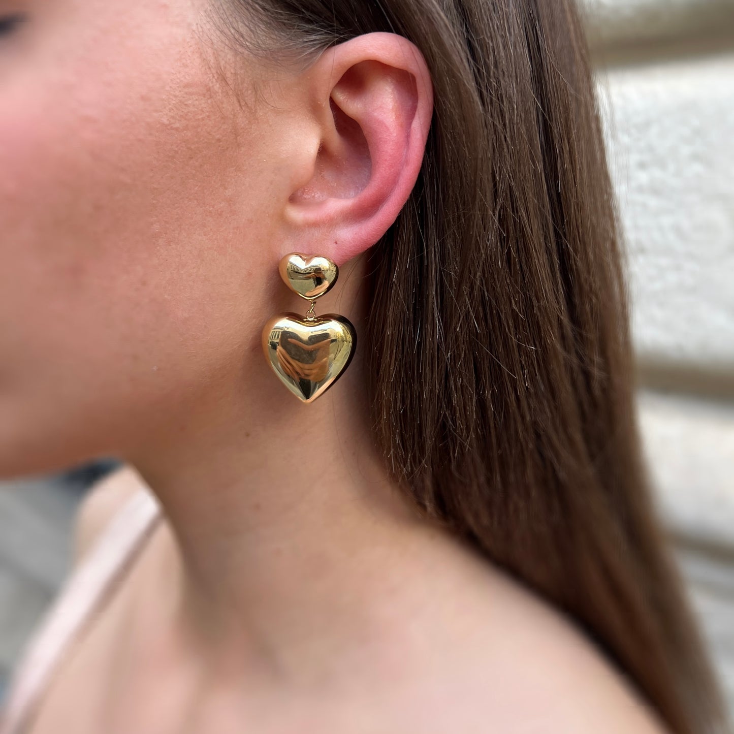 ORECCHINI BOLD HEART DOPPIO ORO BAAIA JEWELS