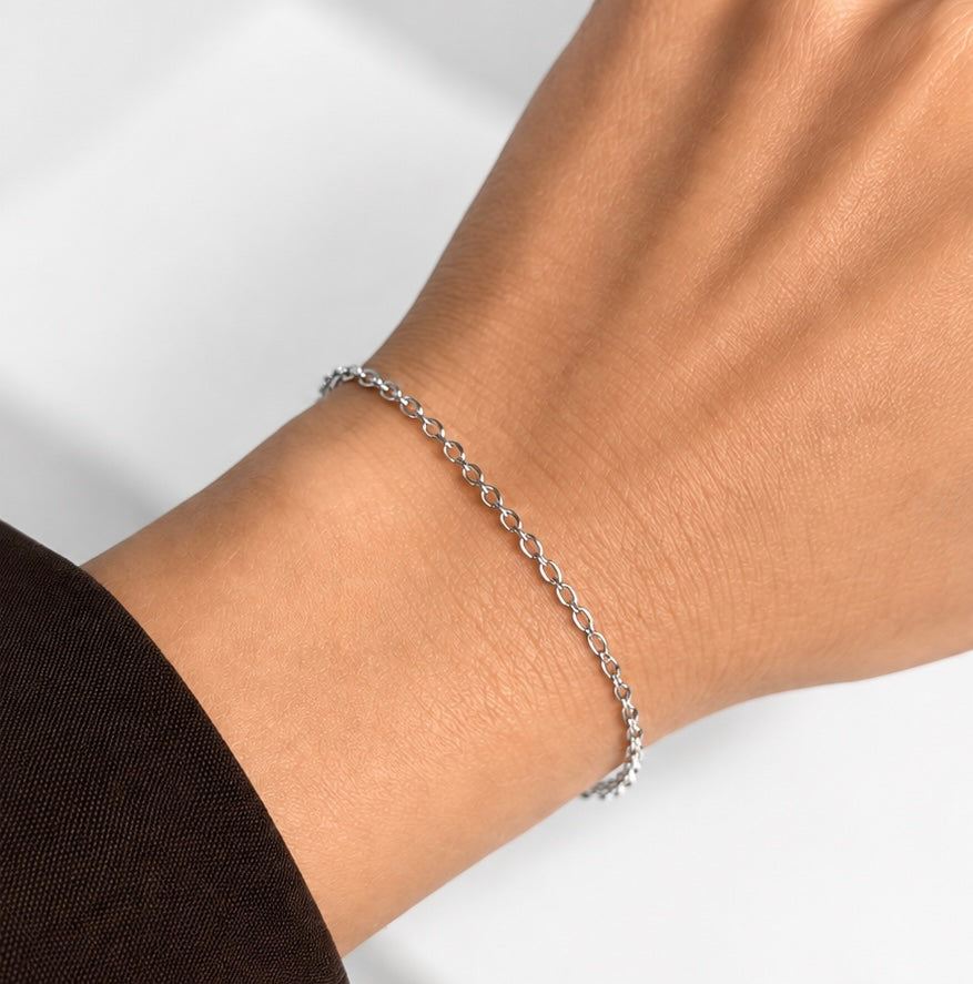 Bracciale saldato Rolò – Acciaio Silver