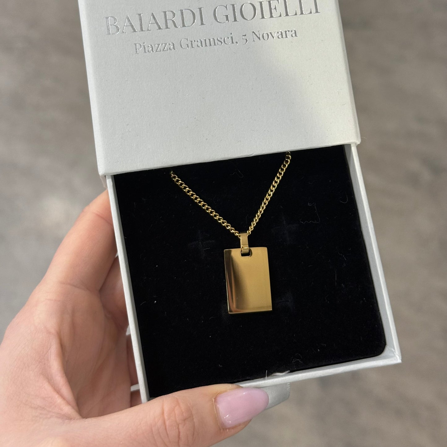 Ciondolo piastrina Gold PERSONALIZZABILE