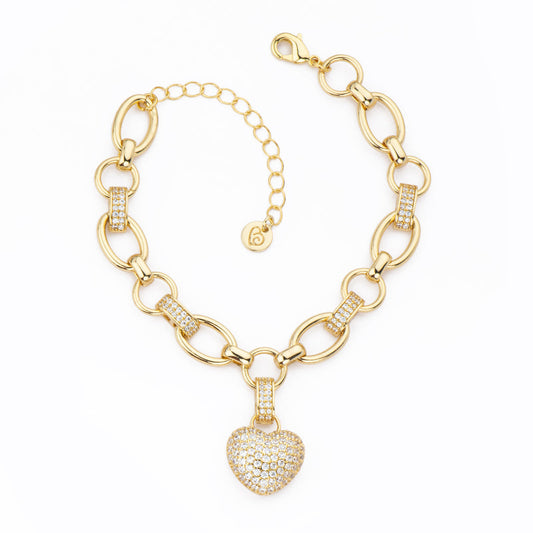 Bracciale Shiny Heart Dorato Barbieri