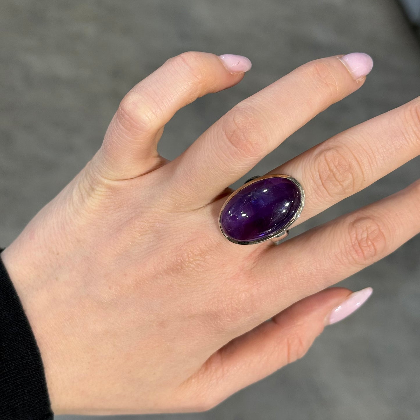 Anello Argento e Ametista Naturale