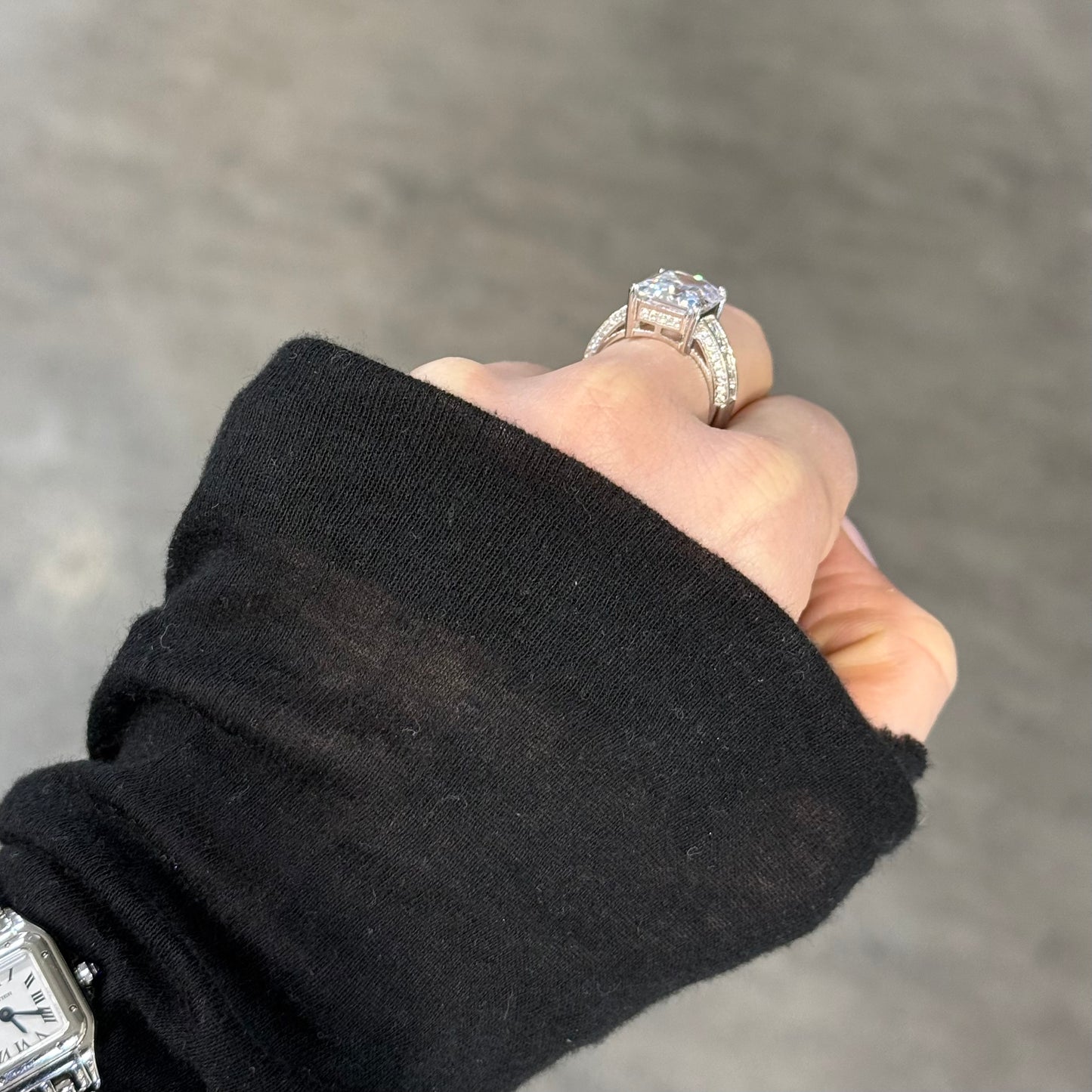 Solitario taglio smeraldo