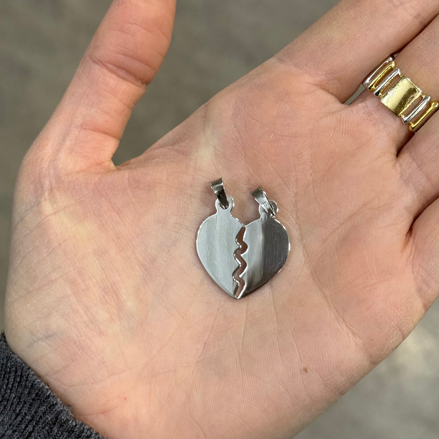 CIONDOLO CUORE SPEZZATO BIG personalizzato