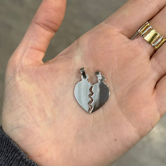 CIONDOLO CUORE SPEZZATO BIG personalizzato