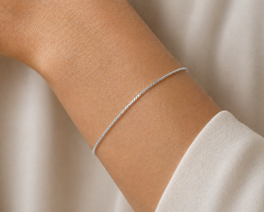 Bracciale saldato - Veneziana Medium Oro 18kt Bianco