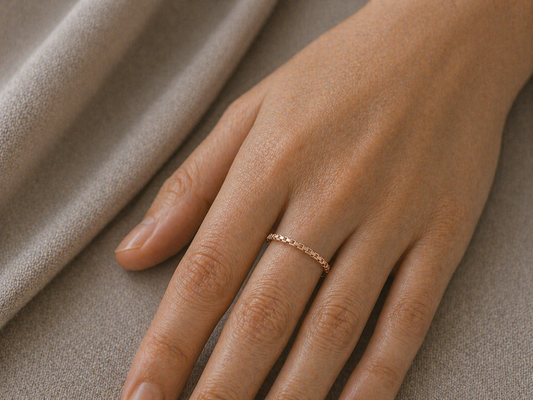Anello Saldato - Veneziana Oro Rosa 18KT
