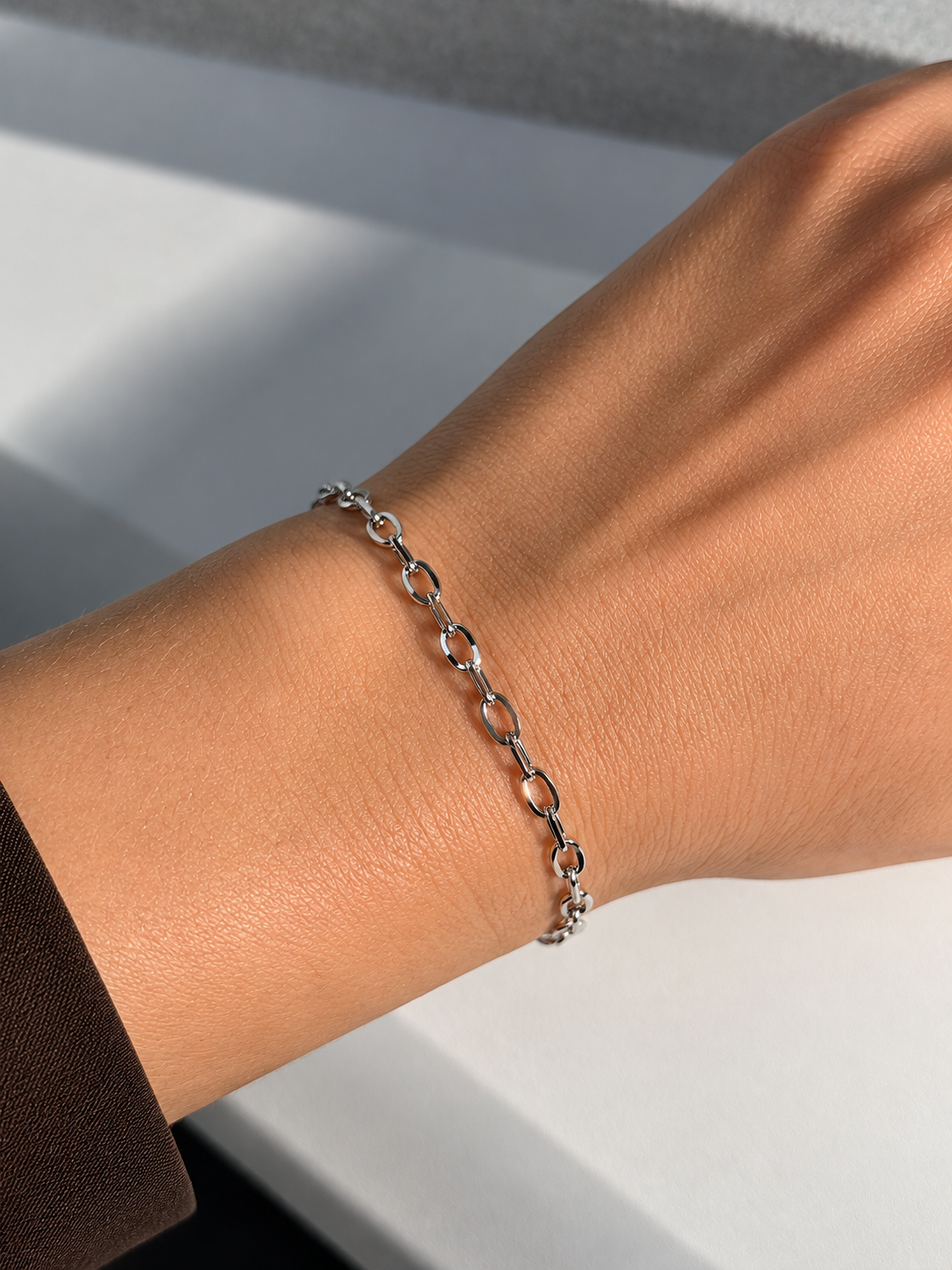 Bracciale saldato Ovale Big – Acciaio Silver