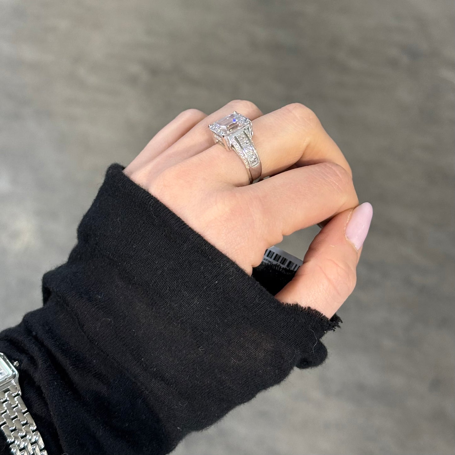 Solitario taglio smeraldo