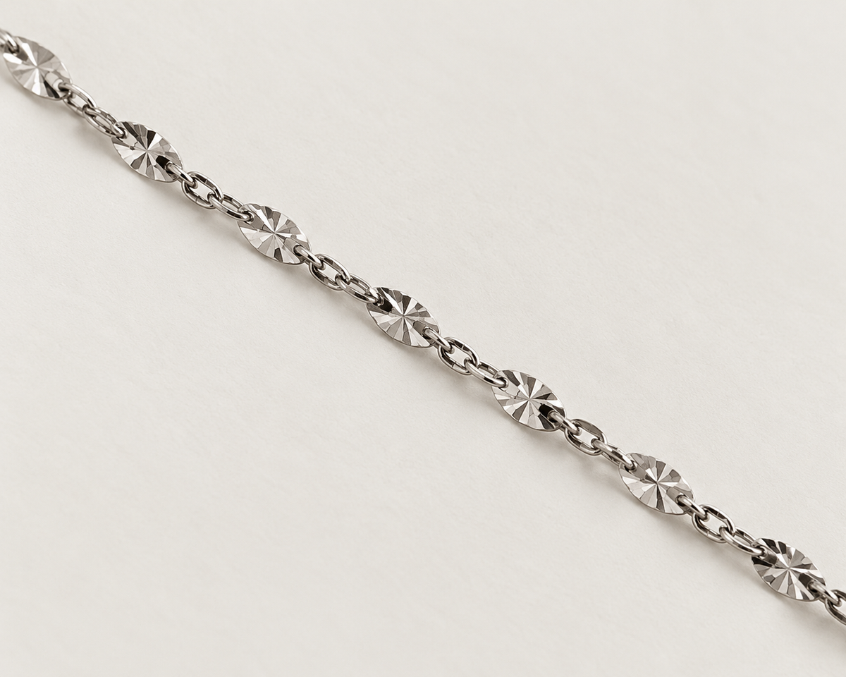 Cavigliera saldata Luce Medium – Acciaio Silver