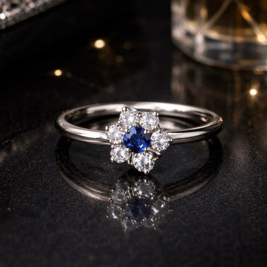 Anello Aurora - Diamanti e zaffiro
