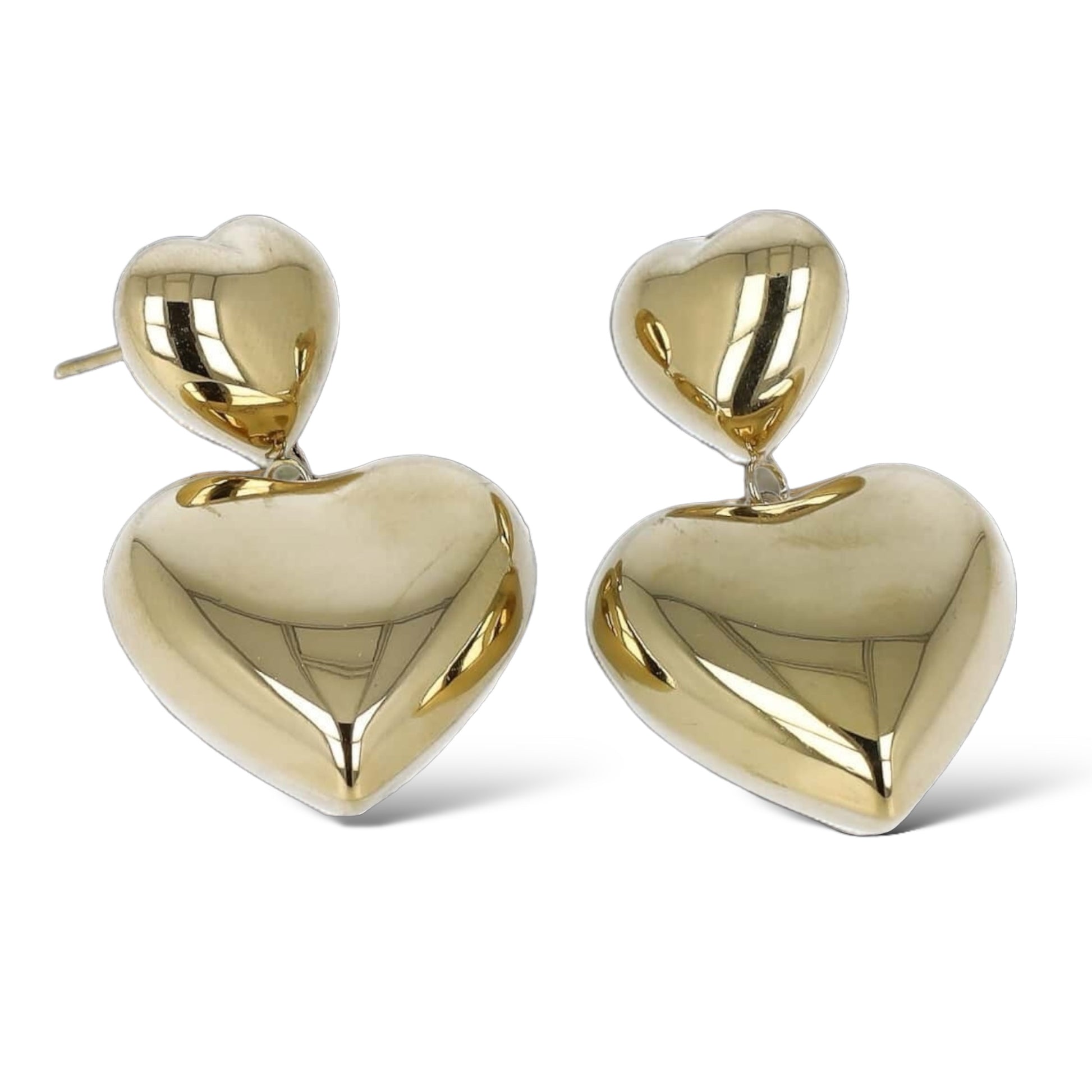 ORECCHINI BOLD HEART DOPPIO ORO