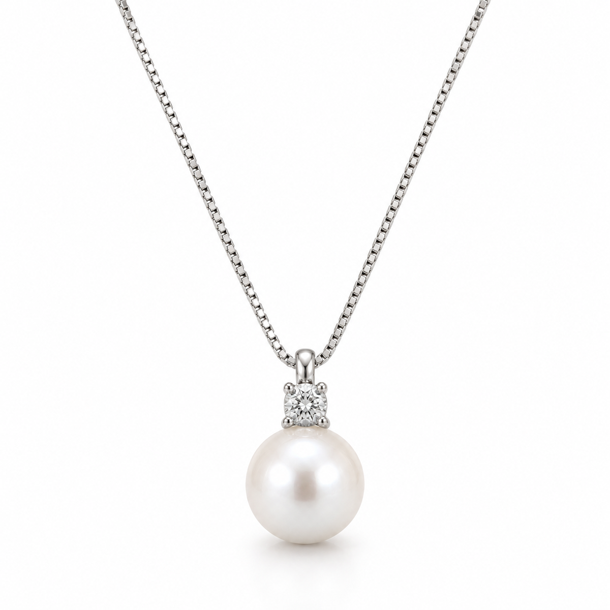 Collana Lucciole in oro 9kt con perla e diamante