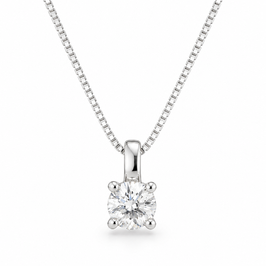 Collana punto luce Lucciole in oro bianco 9kt e diamante 0,05 ct