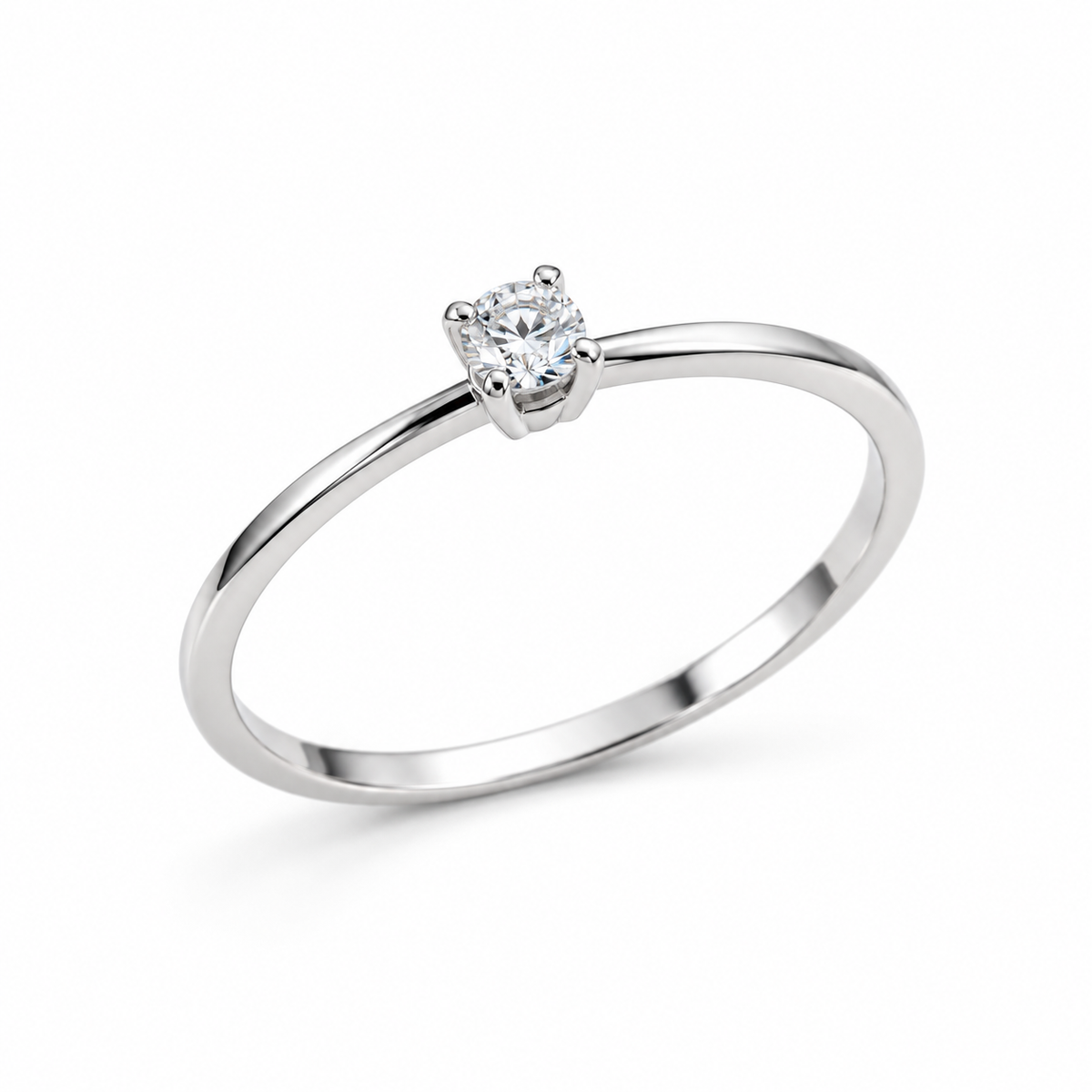 Anello solitario Lucciole in oro 9kt con diamante 0,15 ct