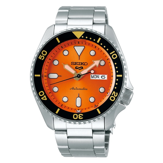 Seiko 5 Sports SRPD59K1 quadrante arancione