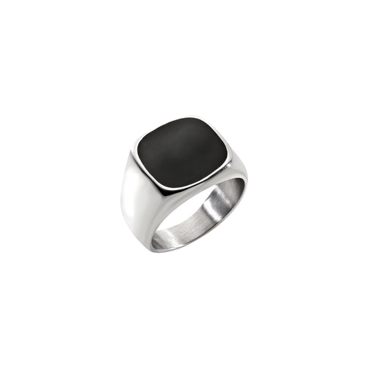 Anello Breil Emblems uomo acciaio nero