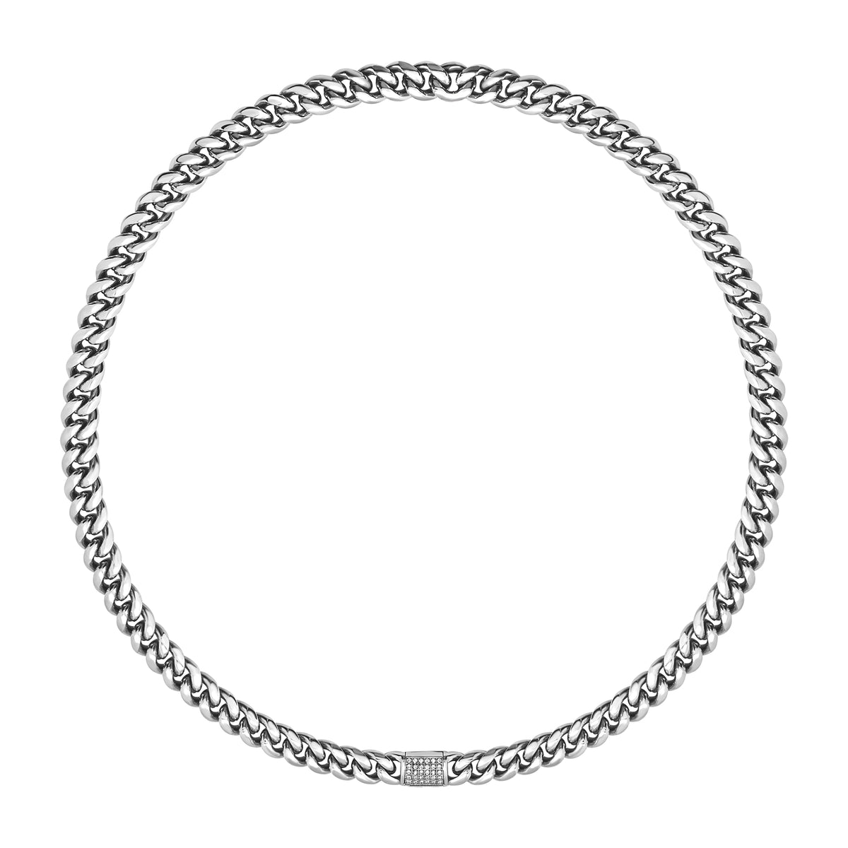 Collana Breil Steel & Spark uomo acciaio zirconi