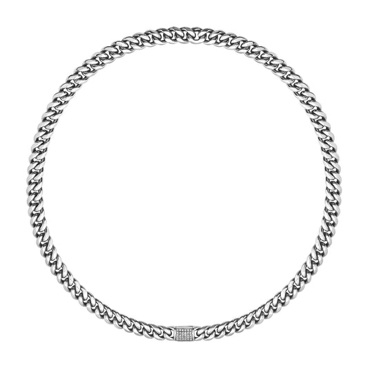Collana Breil Steel & Spark uomo acciaio zirconi