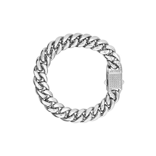 Bracciale Breil Steel & Spark uomo acciaio zirconi