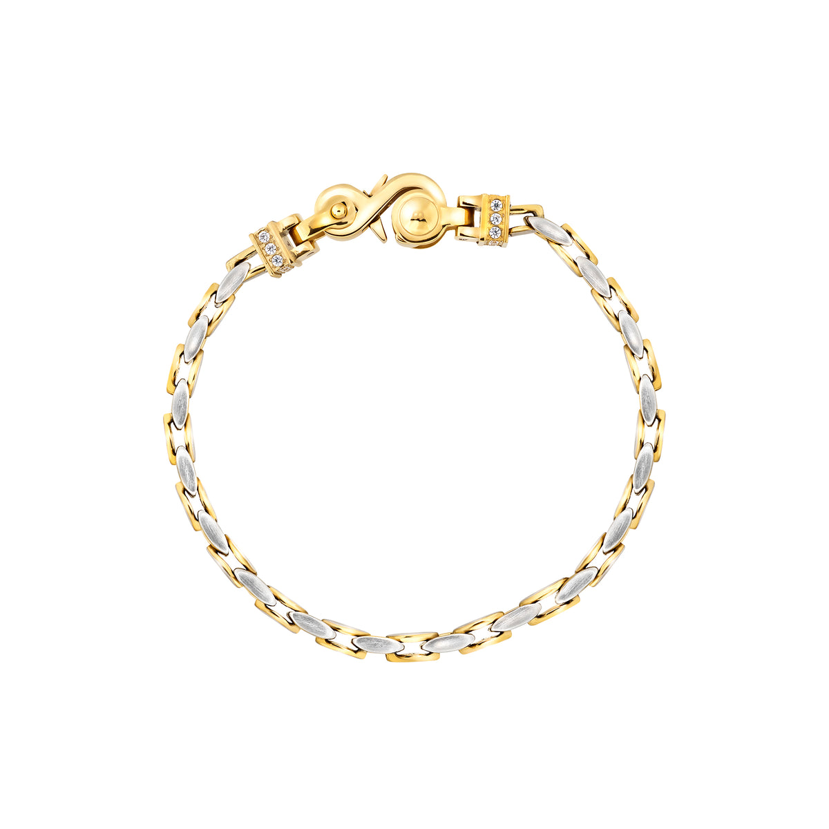 Bracciale Breil Lock Prestige uomo acciaio argento oro