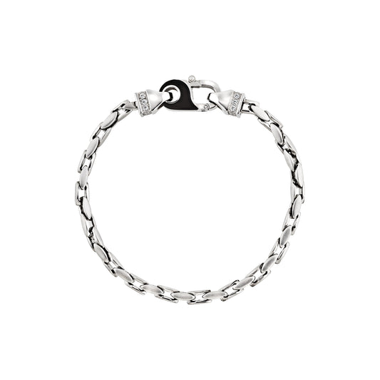Bracciale Breil Lock Prestige uomo acciaio argento nero