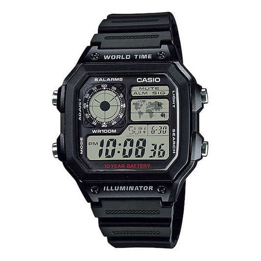 Orologio Casio AE-1200WH-1A mappa del mondo