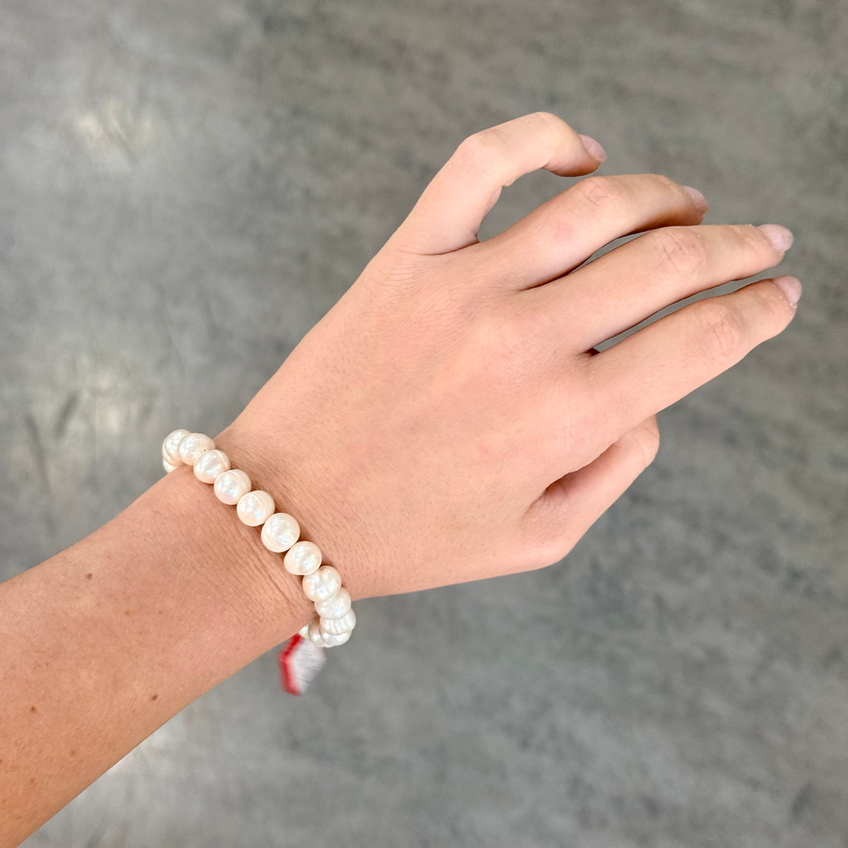 Bracciale in perle naturali di fiume su filo elastico