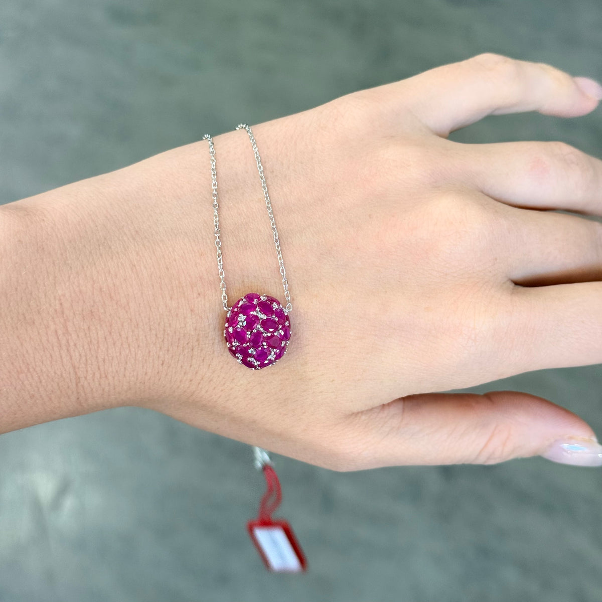 Collana Aurora rossa in argento 925 e zirconi