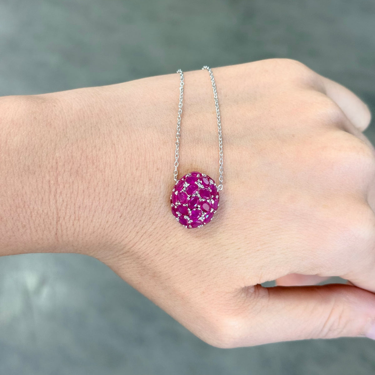 Collana Aurora rossa in argento 925 e zirconi