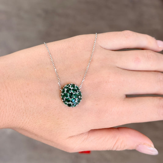 Collana Aurora verde in argento 925 e zirconi