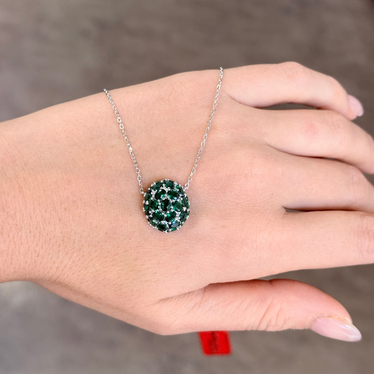 Collana Aurora verde in argento 925 e zirconi