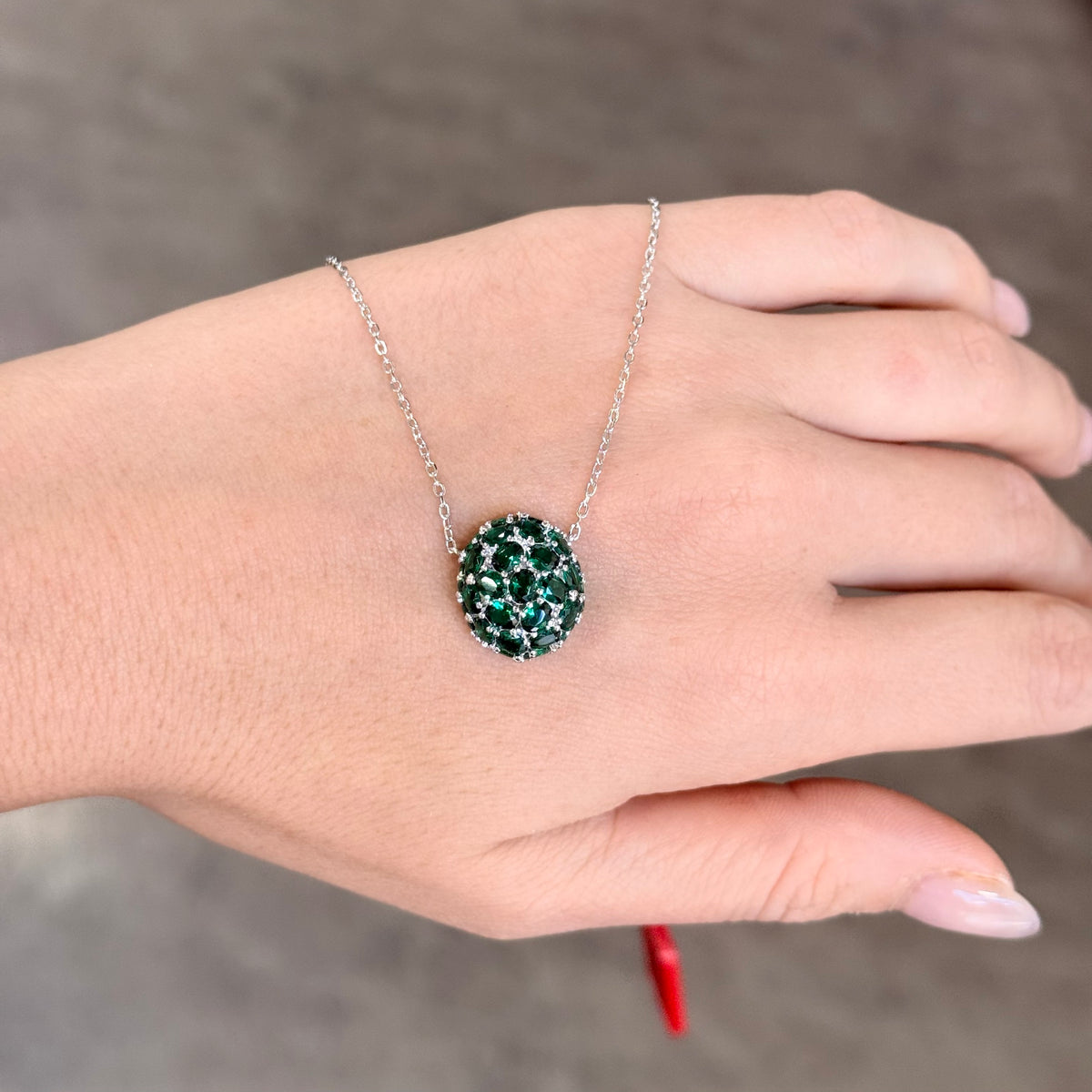 Collana Aurora verde in argento 925 e zirconi